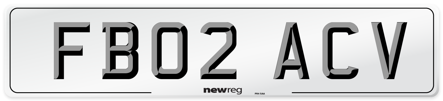 FB02 ACV Number Plate from New Reg